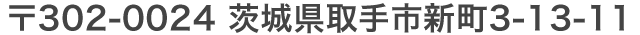 〒302-0024 茨城県取手市新町3-13-11